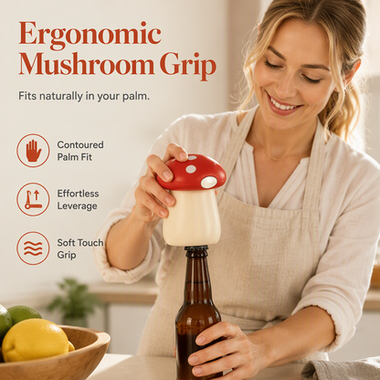 Ouvre-bouteille magnétique 2‑en‑1 en forme de champignon