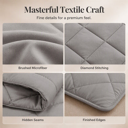 🛏️🧵 Parure de couette matelassée 3 pièces – Microfibre brossée, respirante et adaptée à toute saison