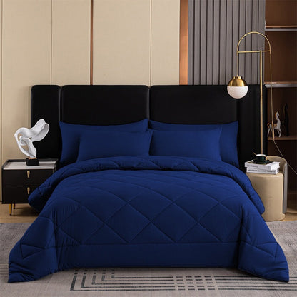 🛏️🧵 Parure de couette matelassée 3 pièces – Microfibre brossée, respirante et adaptée à toute saison