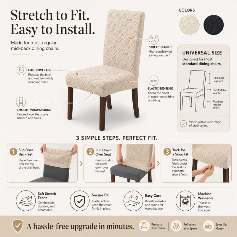 Housse de chaise extensible universelle