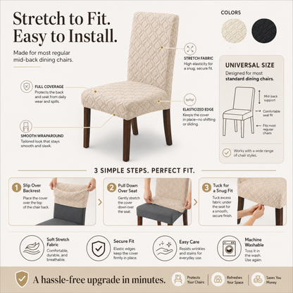 Housse de chaise extensible universelle