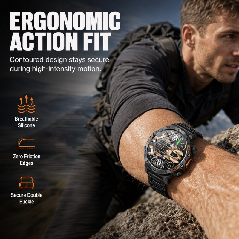 🔥PROMO -50% ⏳ Montre connectée haut de gamme outdoor ✨ Robuste & élégante, multifonction, lumineuse, style chic pour aventuriers 🏔️