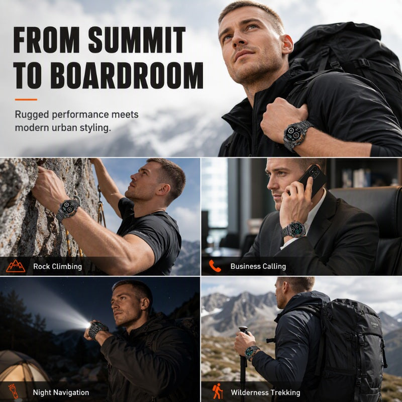 🔥PROMO -50% ⏳ Montre connectée haut de gamme outdoor ✨ Robuste & élégante, multifonction, lumineuse, style chic pour aventuriers 🏔️