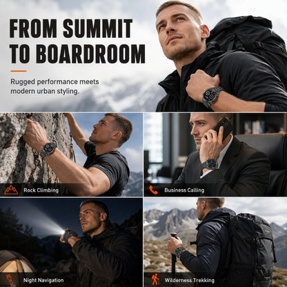 🔥PROMO -50% ⏳ Montre connectée haut de gamme outdoor ✨ Robuste & élégante, multifonction, lumineuse, style chic pour aventuriers 🏔️