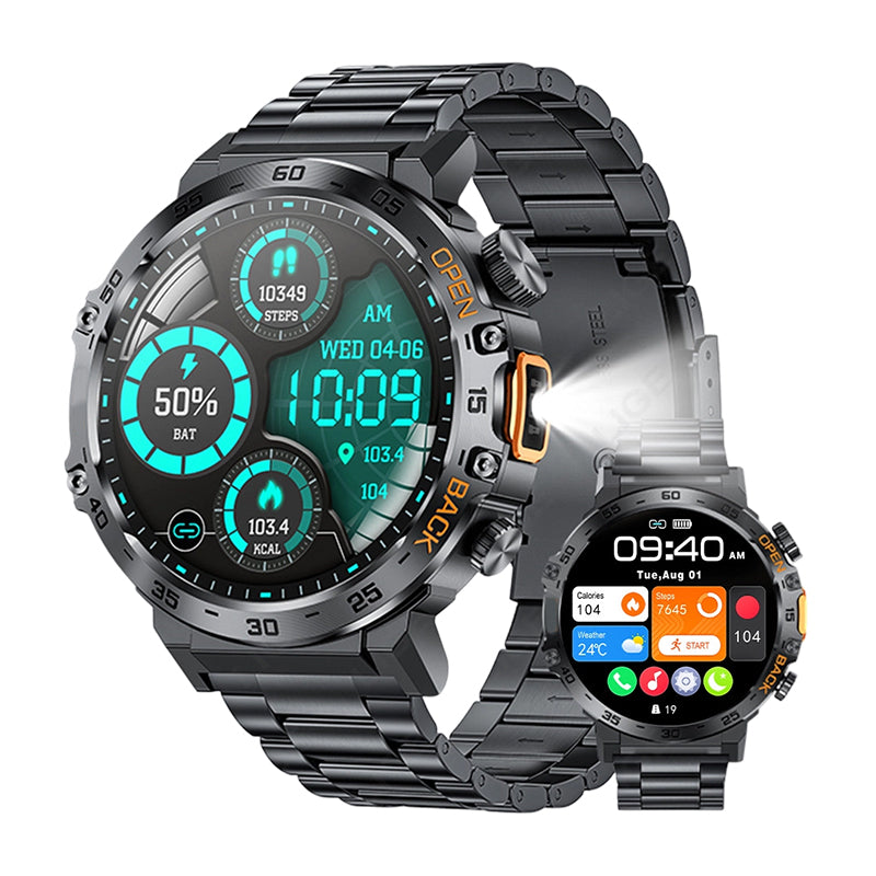 🔥PROMO -50% ⏳ Montre connectée haut de gamme outdoor ✨ Robuste & élégante, multifonction, lumineuse, style chic pour aventuriers 🏔️