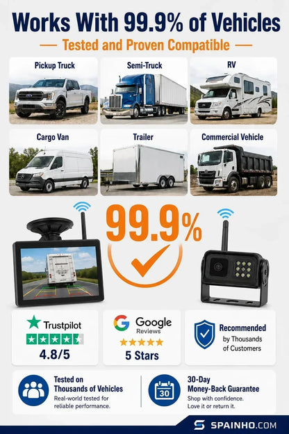 🔥‑50% PROMO FLASH🚗 Système caméra de recul sans fil HD 1080p, vision nocturne, installation facile, sécurité pour vos manœuvres automobiles 📸✨