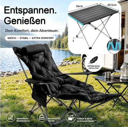 🏕️ 50 % DE RÉDUCTION MAINTENANT ! Chaise longue pliante pour extérieur en structure légère – Détente et transport 2 en 1, pour plage, camping, festival et jardin
