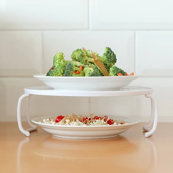 🎁 Deux achetés un offert 🍽️ Plateau Pliable 2-en-1 pour Micro-ondes – Réchauffe Deux Plats Ensemble | Poignées Cool-Touch | Silicone Alimentaire Sans BPA✨