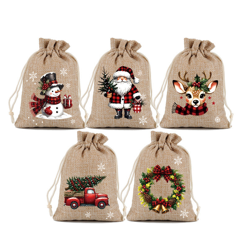 🎅🎁 -62% ! 🎄Sacs Cadeaux de Noël à Cordon – Imprimés Festifs & Tissu Durable pour Emballage Chic et Réutilisable.