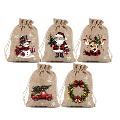 🎅🎁 -62% ! 🎄Sacs Cadeaux de Noël à Cordon – Imprimés Festifs & Tissu Durable pour Emballage Chic et Réutilisable.