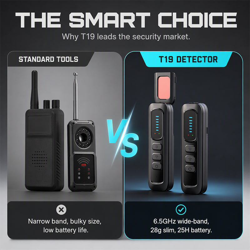 🔍 PROMO FLASH : 50% DE RÉDUCTION ! Détecteur de Caméra Espion T19 – Détection Large Spectre 1 MHz à 6,5 GHz & Localisateur GPS for Confidentialité Totale en Déplacement 🛡️✨