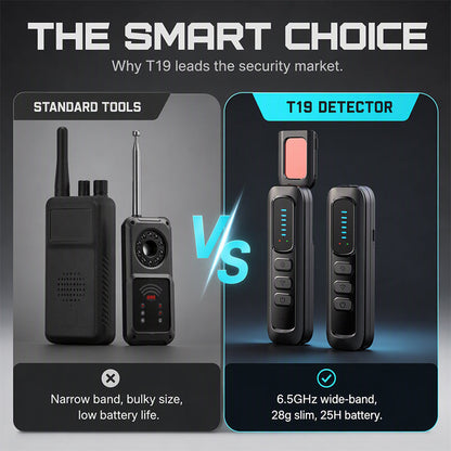 🔍 PROMO FLASH : 50% DE RÉDUCTION ! Détecteur de Caméra Espion T19 – Détection Large Spectre 1 MHz à 6,5 GHz & Localisateur GPS for Confidentialité Totale en Déplacement 🛡️✨