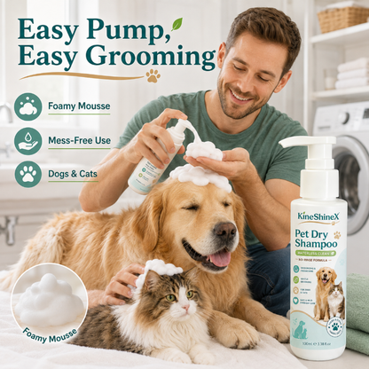 Mousse de shampoing sans rinçage pour animaux