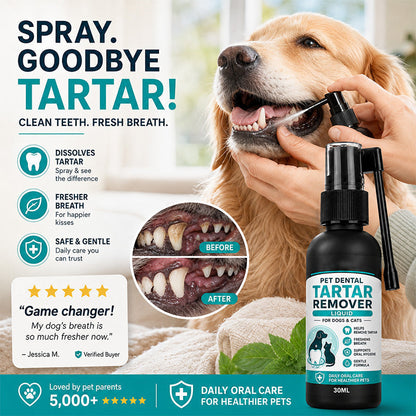 🐾 50 % DE RÉDUCTION MAINTENANT ! Spray dentaire doux pour animaux – Formulé par des vétérinaires pour éliminer le tartre chez les chiens et les chats, une solution de soin buccal sûre pour éliminer la mauvaise haleine et réduire la plaque dentaire.