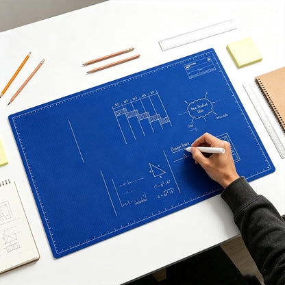 Grand Sous-Main de Bureau Réutilisable & Effaçable – Marqueur Inclus pour Prise de Notes