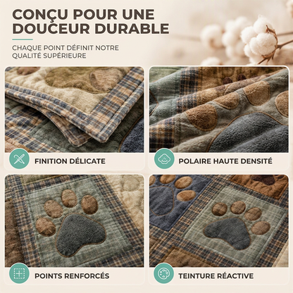 🐾 50% DE RÉDUCTION! 🛋️ Couverture en flanelle – Motifs pattes, douce & réconfortante ✨
