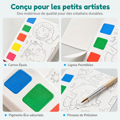 Livre de peinture à l'aquarelle de poche pour enfants