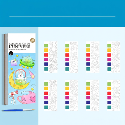 Livre de peinture à l'aquarelle de poche pour enfants