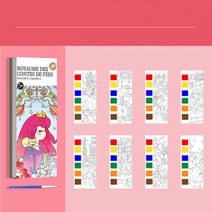 Livre de peinture à l'aquarelle de poche pour enfants