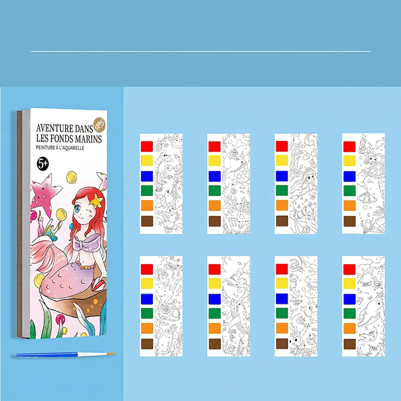 Livre de peinture à l'aquarelle de poche pour enfants