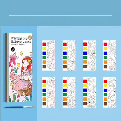 Livre de peinture à l'aquarelle de poche pour enfants