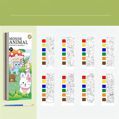 Livre de peinture à l'aquarelle de poche pour enfants