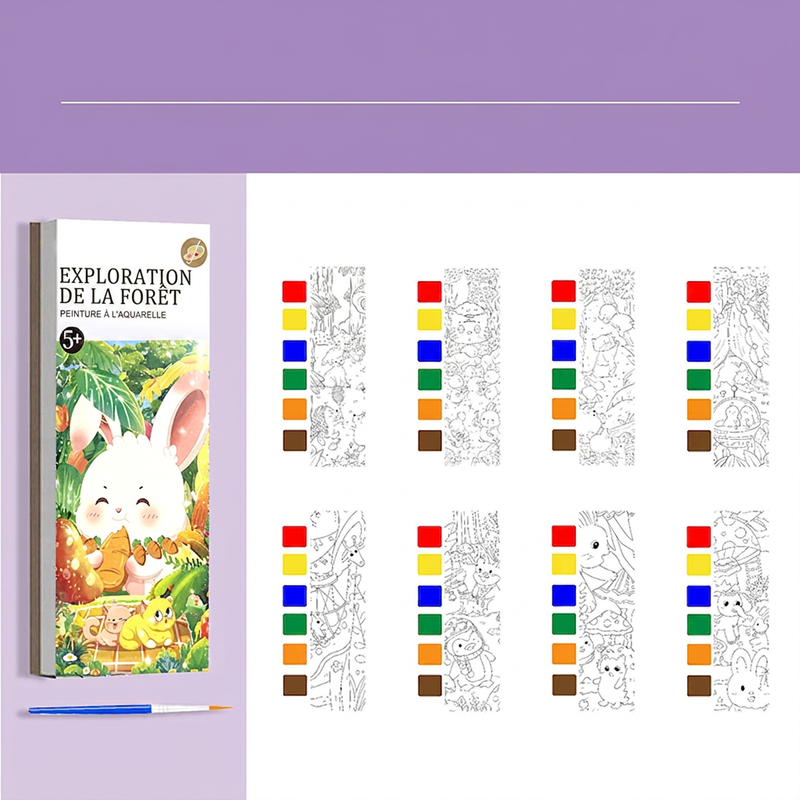 Livre de peinture à l'aquarelle de poche pour enfants