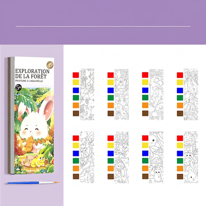Livre de peinture à l'aquarelle de poche pour enfants