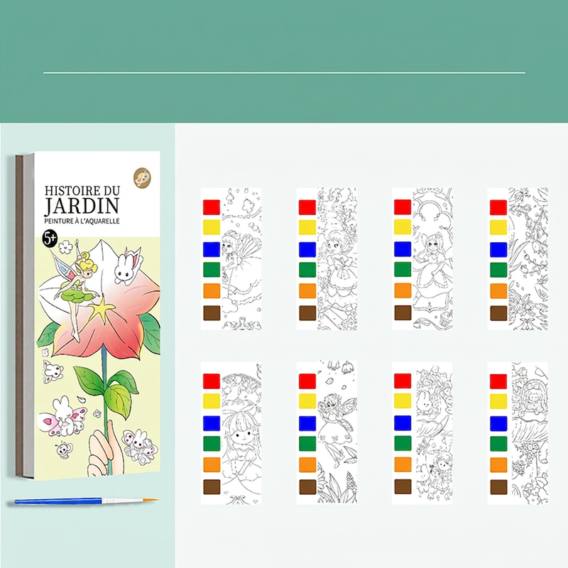 Livre de peinture à l'aquarelle de poche pour enfants
