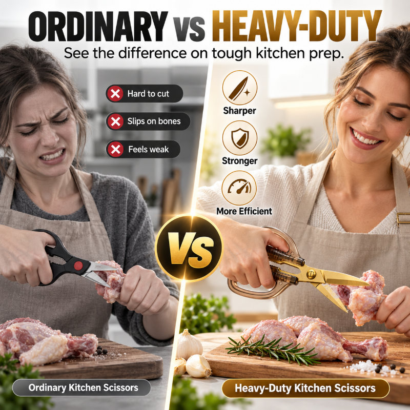 Ciseaux de cuisine en acier inoxydable – Usage intensif