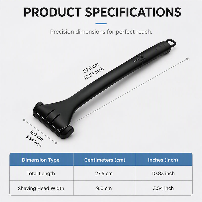 Rasoir manuel pliable pour le dos avec long manche