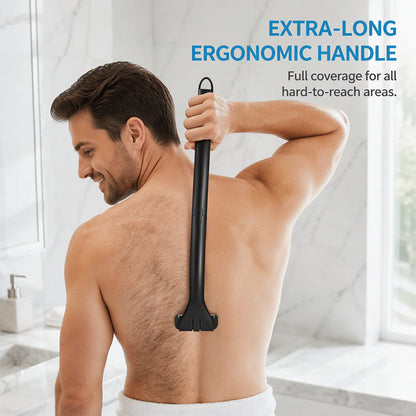Rasoir manuel pliable pour le dos avec long manche