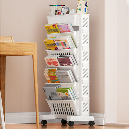 50% de Réduction – Bibliothèque Mobile sur Roulettes Étagère Inclinée Bureau