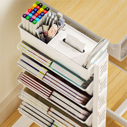 50% de Réduction – Bibliothèque Mobile sur Roulettes Étagère Inclinée Bureau