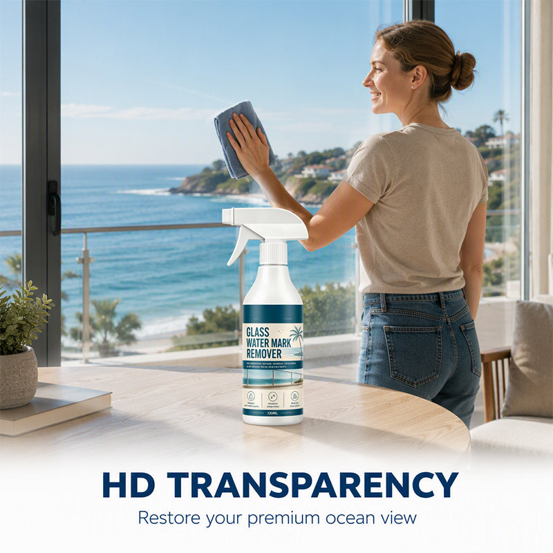 ⏰50 % DE RÉDUCTION – DERNIÈRE CHANCE⏰ Spray anti-traces d'eau pour vitres – Élimine les taches d'eau et les dépôts minéraux – Application facile – Pour fenêtres, terrasses et balcons ! 🔥