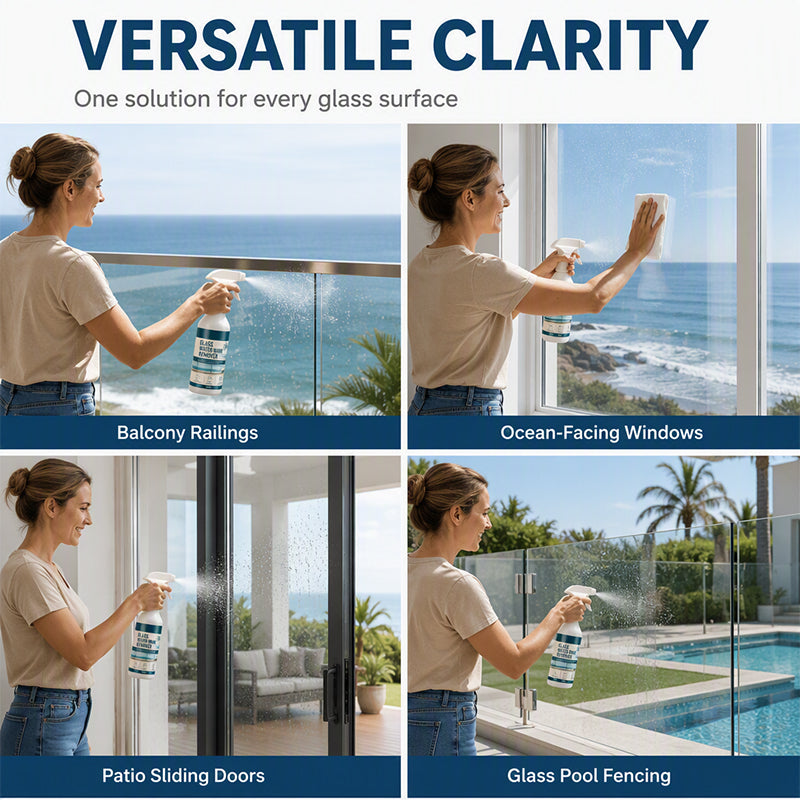 ⏰50 % DE RÉDUCTION – DERNIÈRE CHANCE⏰ Spray anti-traces d'eau pour vitres – Élimine les taches d'eau et les dépôts minéraux – Application facile – Pour fenêtres, terrasses et balcons ! 🔥