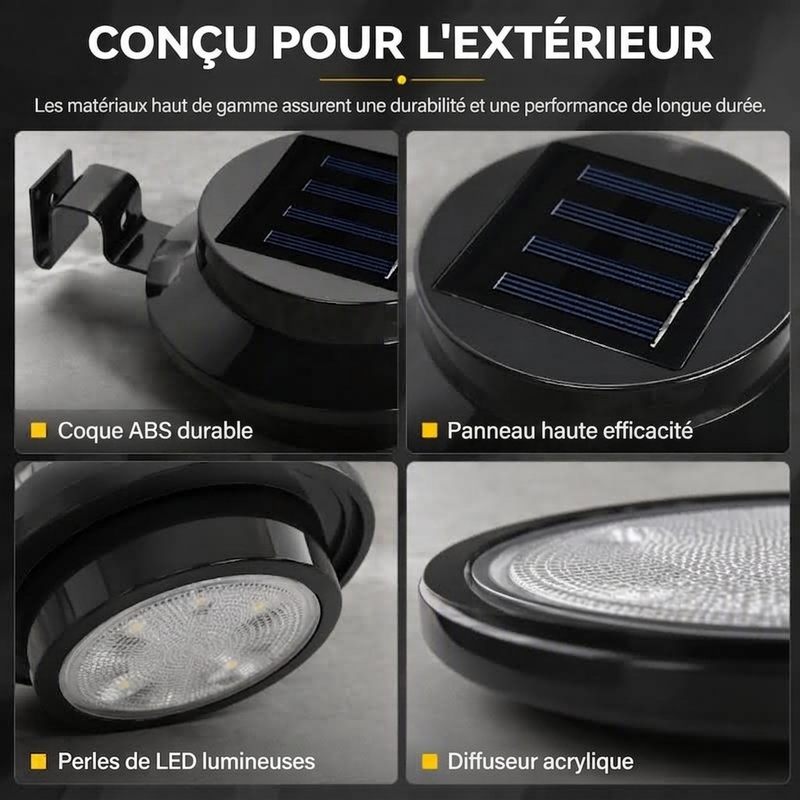 🛒✨ Lampes solaires murales pour gouttières – LED, étanches, pour l'extérieur | Idéales pour éclairer les gouttières, les murs, les jardins et les clôtures. Commandez dès maintenant !