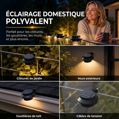 🛒✨ Lampes solaires murales pour gouttières – LED, étanches, pour l'extérieur | Idéales pour éclairer les gouttières, les murs, les jardins et les clôtures. Commandez dès maintenant !