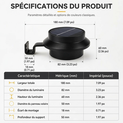 🛒✨ Lampes solaires murales pour gouttières – LED, étanches, pour l'extérieur | Idéales pour éclairer les gouttières, les murs, les jardins et les clôtures. Commandez dès maintenant !