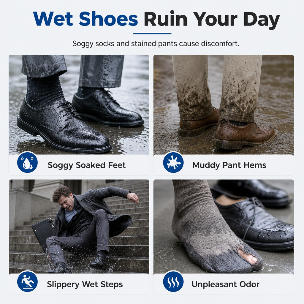 🔥PROMO FLASH -50%👢Couvre-chaussures silicone haute tige, imperméable, garde les pieds au sec sous la pluie🌧️