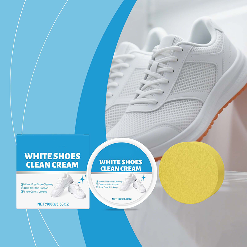 Crème nettoyante sans eau pour chaussures blanches