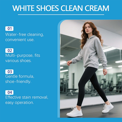 Crème nettoyante sans eau pour chaussures blanches
