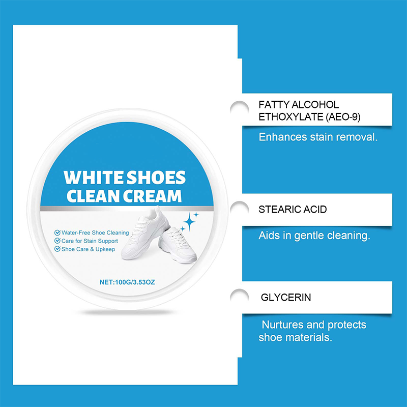 Crème nettoyante sans eau pour chaussures blanches