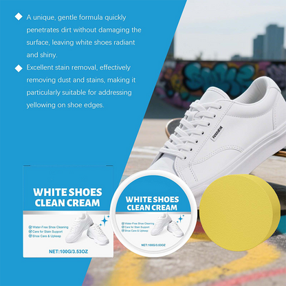 Crème nettoyante sans eau pour chaussures blanches