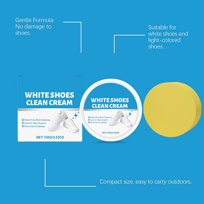 Crème nettoyante sans eau pour chaussures blanches