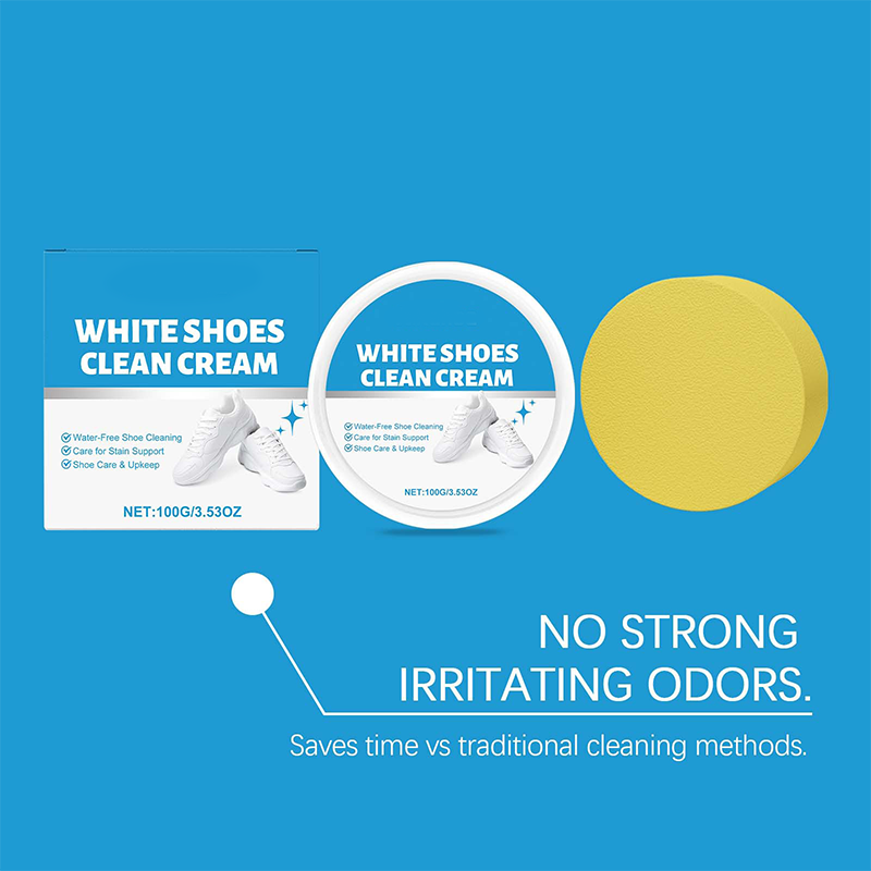 Crème nettoyante sans eau pour chaussures blanches