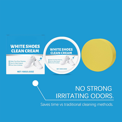 Crème nettoyante sans eau pour chaussures blanches