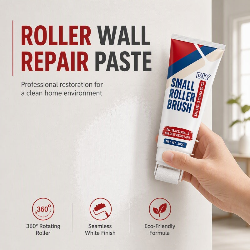 🔥PROMO 50% ! Pâte de réparation murale imperméable 🧱 Avec rouleau intégré, réparation facile sans outils supplémentaires ✨🖌️