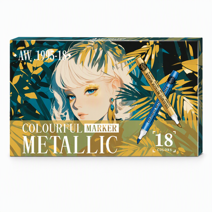 Marqueurs de peinture acrylique métallique avec pointe pinceau souple