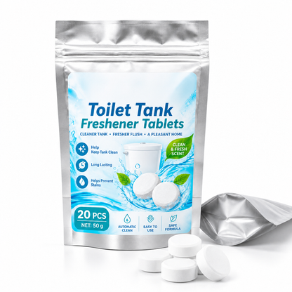 20 pastilles effervescentes blanches et rondes pour réservoir de toilettes – Désodorisant et rafraîchissant
